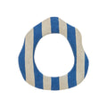 Striped Clay Decorative Ring - Blue and White Design**