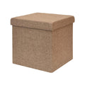 Stylish Square Storage Ottoman with Soft Fabric Top**