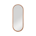 Elegant Oval Wall Mirror with Wooden Frame - Stylish Home Décor Element
